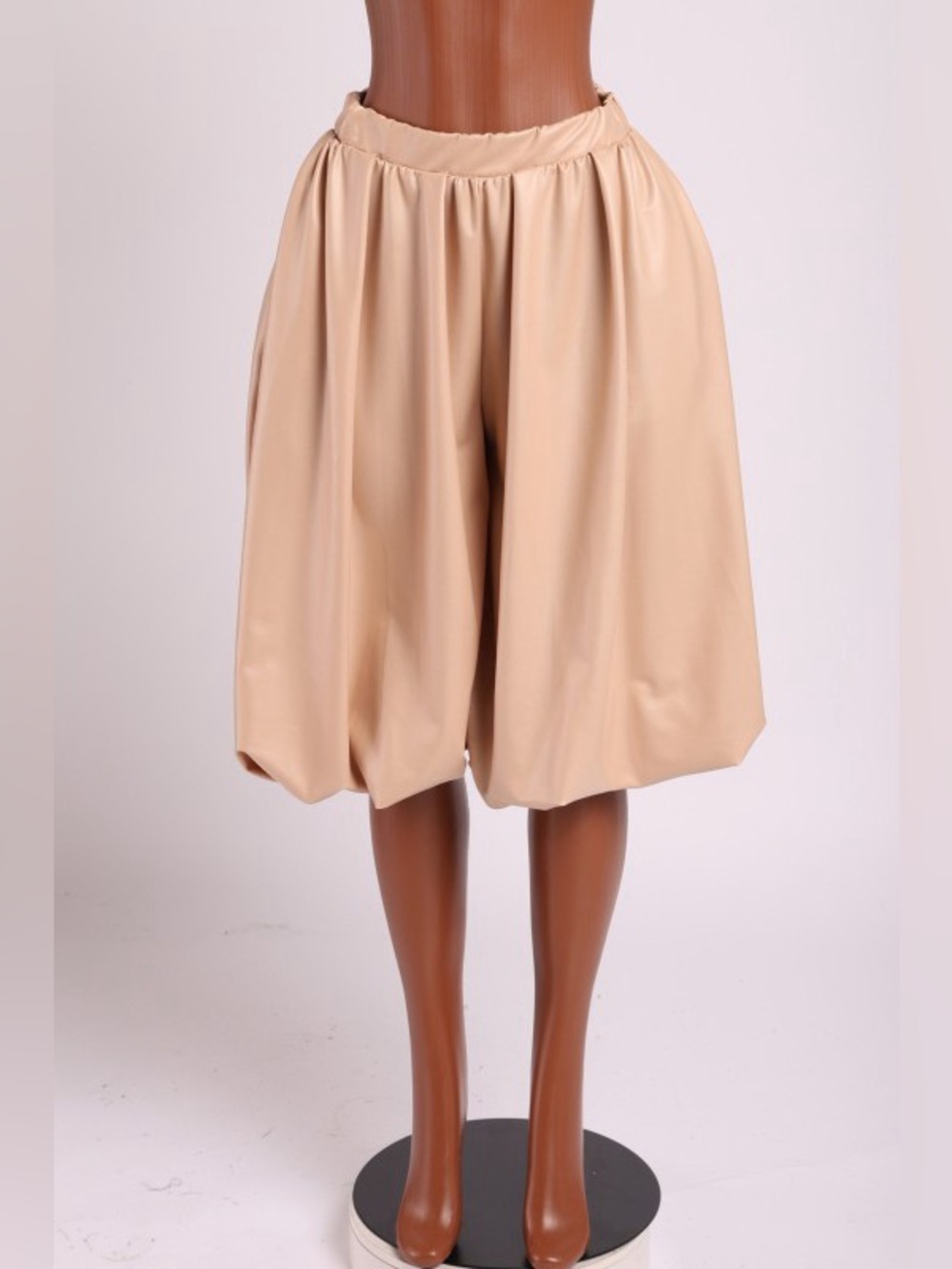 Faux Leather Bubble Shorts - Sleek Faux Leather Style
